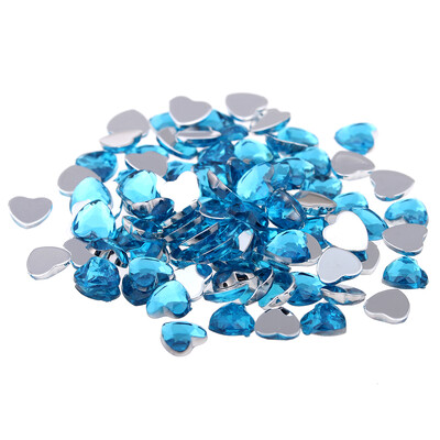 Nail Art Rhinestones 200 τμχ 4mm Σχήμα καρδιάς Πολύτιμοι λίθοι Γυαλιστερές επίπεδες όψεις Κανονικά χρώματα Ακρυλικό στρας Strass αυτοκόλλητα νυχιών