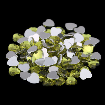Nail Art Rhinestones 200 τμχ 4mm Σχήμα καρδιάς Πολύτιμοι λίθοι Γυαλιστερές επίπεδες όψεις Κανονικά χρώματα Ακρυλικό στρας Strass αυτοκόλλητα νυχιών