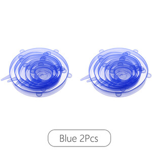 LMETJMA 6/12KOM Silikonski rastezljivi poklopci za višekratnu upotrebu Kuhinjske navlake za održavanje svježine Kompresijski univerzalni silikonski rastezljivi poklopci KC0338