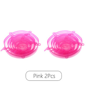 LMETJMA 6/12KOM Silikonski rastezljivi poklopci za višekratnu upotrebu Kuhinjske navlake za održavanje svježine Kompresijski univerzalni silikonski rastezljivi poklopci KC0338