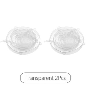 LMETJMA 6/12KOM Silikonski rastezljivi poklopci za višekratnu upotrebu Kuhinjske navlake za održavanje svježine Kompresijski univerzalni silikonski rastezljivi poklopci KC0338