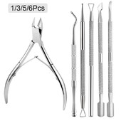 Nail Clippers Cutter Scissor Nippers Muti Function Ανοξείδωτο ατσάλι Pusher Pusher Remover Επαγγελματικά κιτ μανικιούρ περιποίησης νυχιών