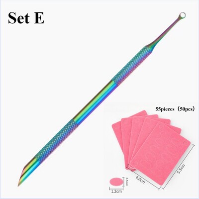 Νέο Νύχι με διπλό άκρο Χρήση από ανοξείδωτο ατσάλι με λοξότμητη κεφαλή με λοξότμητο κύκλο αφαίρεσης επιδερμίδας για μανικιούρ Εργαλείο για ράβδους νυχιών Εργαλείο τέχνης νυχιών