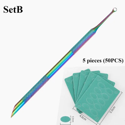 Νέο Νύχι με διπλό άκρο Χρήση από ανοξείδωτο ατσάλι με λοξότμητη κεφαλή με λοξότμητο κύκλο αφαίρεσης επιδερμίδας για μανικιούρ Εργαλείο για ράβδους νυχιών Εργαλείο τέχνης νυχιών