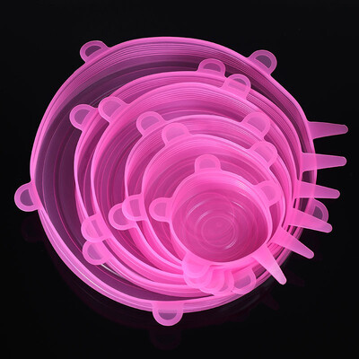 6 kom/set Silikonska navlaka, rastezljivi poklopci, hermetički nepropusne navlake za hranu za višekratnu upotrebu Održavanje svježine Seal zdjela, rastezljiva navlaka