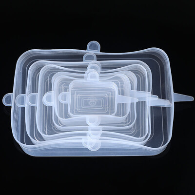 6 kom/set Silikonska navlaka, rastezljivi poklopci, hermetički nepropusne navlake za hranu za višekratnu upotrebu Održavanje svježine Seal zdjela, rastezljiva navlaka