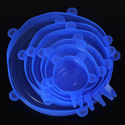 6 kom/set Silikonska navlaka, rastezljivi poklopci, hermetički nepropusne navlake za hranu za višekratnu upotrebu Održavanje svježine Seal zdjela, rastezljiva navlaka