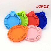 1/2 τεμ. Κονσερβοποιημένο καπάκι σιλικόνης Σφραγισμένοι τροφοδότες Καπάκι δοχείων τροφής για κουτάβι σκύλος αποθήκευσης γάτας Κορυφαίο κάλυμμα επαναχρησιμοποιούμενου καπάκι Health Pet Daily