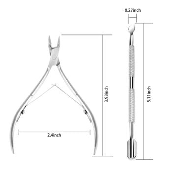 3 бр. Комплект инструменти за маникюр Неръждаема стомана Ножица за ноктопластика Ножица за кожички Резачка за нокти Избутвач Инструменти за премахване на мъртва кожа Инструменти за педикюр