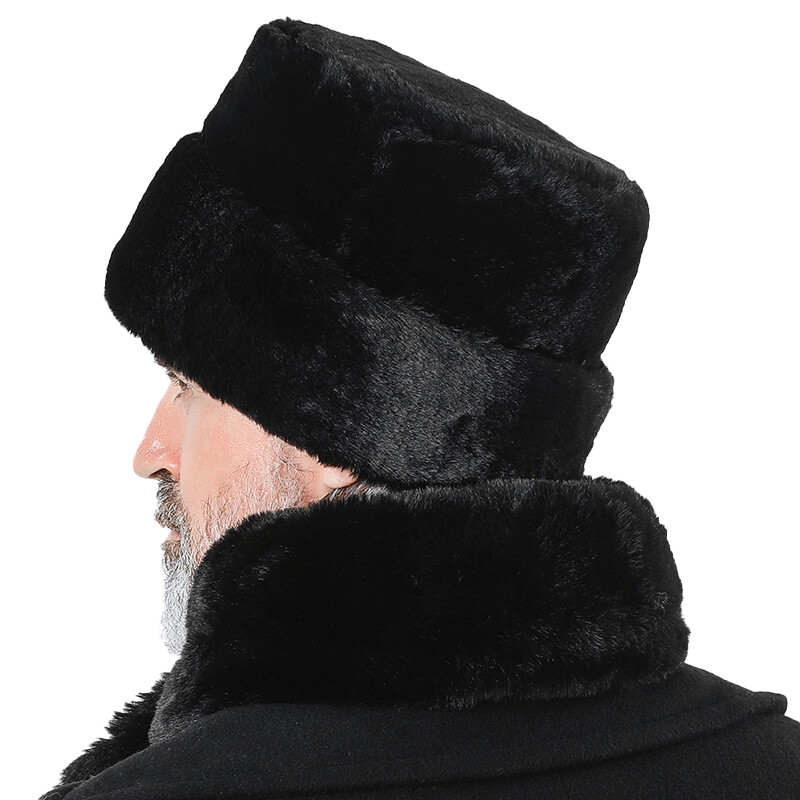Nova ruska muška zimska kapa srednje dobi od umjetne dlake nerca, zadebljane ravne kape s kapom iznajmljivača Topli pulover s naušnicama Besplatna dostava