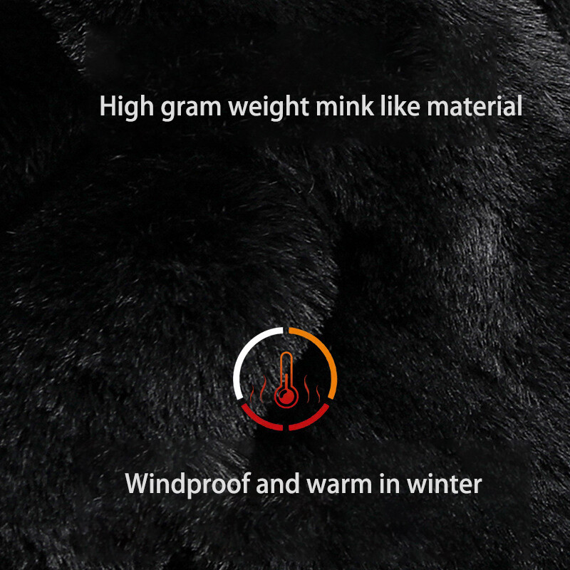 Nova ruska muška zimska kapa srednje dobi od umjetne dlake nerca, zadebljane ravne kape s kapom iznajmljivača Topli pulover s naušnicama Besplatna dostava