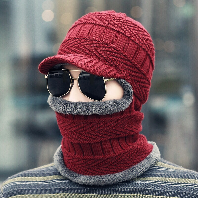 Zimska kapa za muškarce Skullies kape šeširi Zimske kape za muškarce Žene Vuneni šal Kapa Balaclava maska Bonnet Pletena kapa za žene