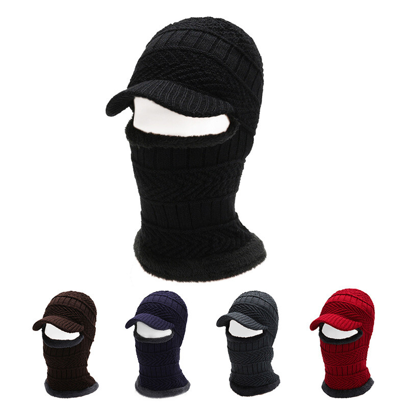 Zimska kapa za muškarce Skullies kape šeširi Zimske kape za muškarce Žene Vuneni šal Kapa Balaclava maska Bonnet Pletena kapa za žene