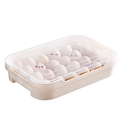 Θήκη αυγών για ψυγείο Πλαστική στοιβαζόμενη θήκη αυγών με καπάκι Δοχείο αποθήκευσης αυγών Κουτί αυγών Κάδος οργάνωσης για ψυγείο 24 αυγά