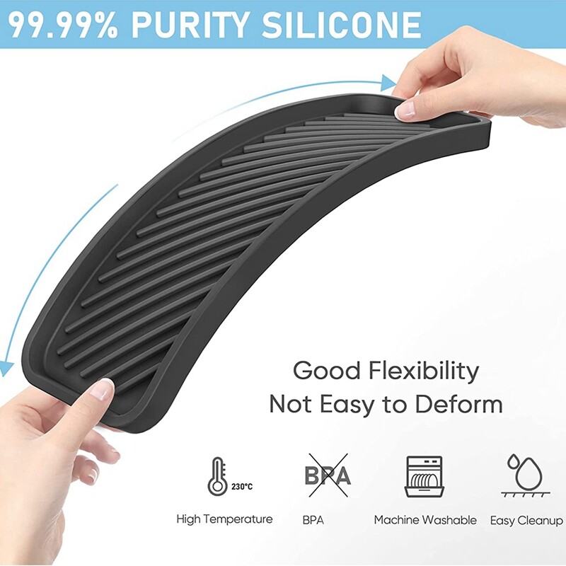 2 paketa Crni organizator za umivaonik Držač spužve za kuhinjski sudoper Kupaonska spužva za pladanj Silikonski držač za sapun