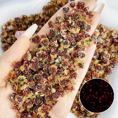 50 komada svjetlećih miješanih smola s ružinim cvijetom Nail Art Charms DIY serija simuliranih cvjetova Ukrasi za nokte Manikura DIY rukotvorine