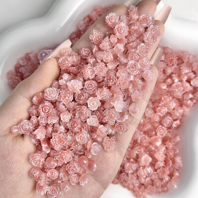50 komada svjetlećih miješanih smola s ružinim cvijetom Nail Art Charms DIY serija simuliranih cvjetova Ukrasi za nokte Manikura DIY rukotvorine