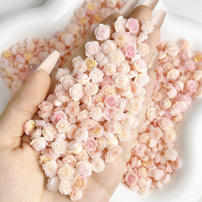 50 komada svjetlećih miješanih smola s ružinim cvijetom Nail Art Charms DIY serija simuliranih cvjetova Ukrasi za nokte Manikura DIY rukotvorine