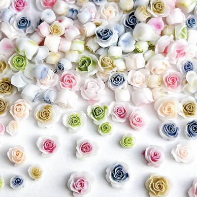 50 komada svjetlećih miješanih smola s ružinim cvijetom Nail Art Charms DIY serija simuliranih cvjetova Ukrasi za nokte Manikura DIY rukotvorine