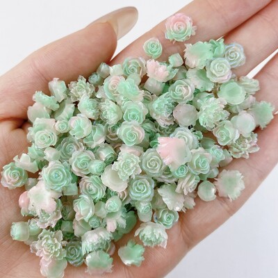 50 komada svjetlećih miješanih smola s ružinim cvijetom Nail Art Charms DIY serija simuliranih cvjetova Ukrasi za nokte Manikura DIY rukotvorine