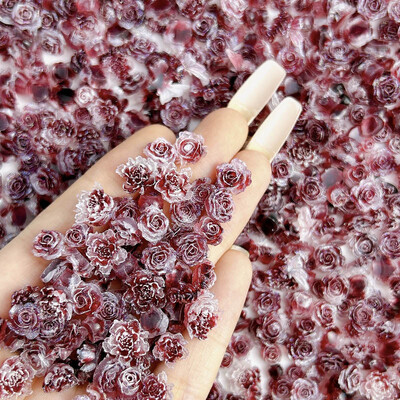 50 komada svjetlećih miješanih smola s ružinim cvijetom Nail Art Charms DIY serija simuliranih cvjetova Ukrasi za nokte Manikura DIY rukotvorine