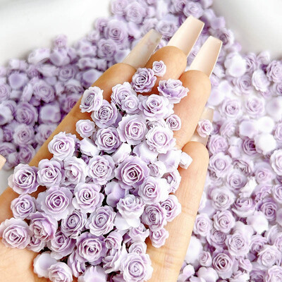 50 komada svjetlećih miješanih smola s ružinim cvijetom Nail Art Charms DIY serija simuliranih cvjetova Ukrasi za nokte Manikura DIY rukotvorine