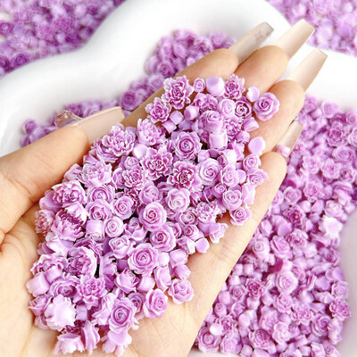 50 komada svjetlećih miješanih smola s ružinim cvijetom Nail Art Charms DIY serija simuliranih cvjetova Ukrasi za nokte Manikura DIY rukotvorine