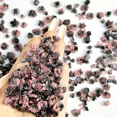 50 komada svjetlećih miješanih smola s ružinim cvijetom Nail Art Charms DIY serija simuliranih cvjetova Ukrasi za nokte Manikura DIY rukotvorine