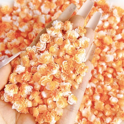 50 komada svjetlećih miješanih smola s ružinim cvijetom Nail Art Charms DIY serija simuliranih cvjetova Ukrasi za nokte Manikura DIY rukotvorine