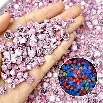 50 komada svjetlećih miješanih smola s ružinim cvijetom Nail Art Charms DIY serija simuliranih cvjetova Ukrasi za nokte Manikura DIY rukotvorine