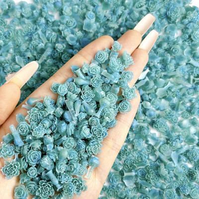 50 komada svjetlećih miješanih smola s ružinim cvijetom Nail Art Charms DIY serija simuliranih cvjetova Ukrasi za nokte Manikura DIY rukotvorine