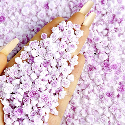 50 komada svjetlećih miješanih smola s ružinim cvijetom Nail Art Charms DIY serija simuliranih cvjetova Ukrasi za nokte Manikura DIY rukotvorine