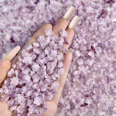 50 komada svjetlećih miješanih smola s ružinim cvijetom Nail Art Charms DIY serija simuliranih cvjetova Ukrasi za nokte Manikura DIY rukotvorine