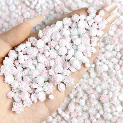 50 komada svjetlećih miješanih smola s ružinim cvijetom Nail Art Charms DIY serija simuliranih cvjetova Ukrasi za nokte Manikura DIY rukotvorine