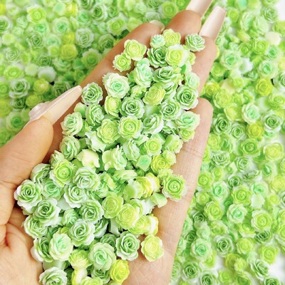 50 komada svjetlećih miješanih smola s ružinim cvijetom Nail Art Charms DIY serija simuliranih cvjetova Ukrasi za nokte Manikura DIY rukotvorine