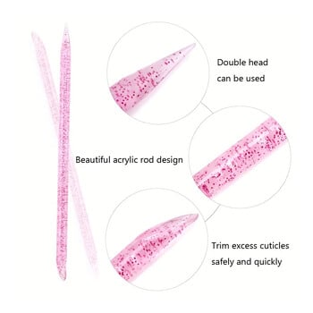 50 бр. Многократна кристална маникюрна пръчица Двустранна ноктопластика Избутвач за кожички Инструмент за премахване Педикюр Грижа за ноктите