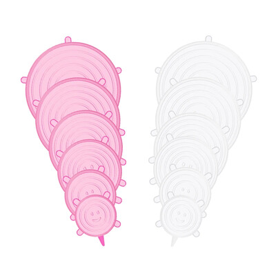 12 KOM Prilagodljivi silikonski poklopci Okrugli kvadratni poklopci Silikonski poklopci za hranu Univerzalno posuđe Rastezljivi poklopci za limenke Kuhinjski pribor