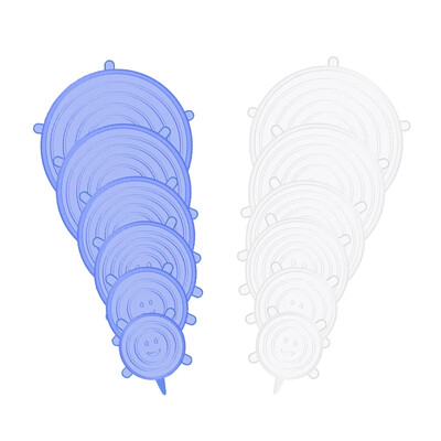 12 KOM Prilagodljivi silikonski poklopci Okrugli kvadratni poklopci Silikonski poklopci za hranu Univerzalno posuđe Rastezljivi poklopci za limenke Kuhinjski pribor