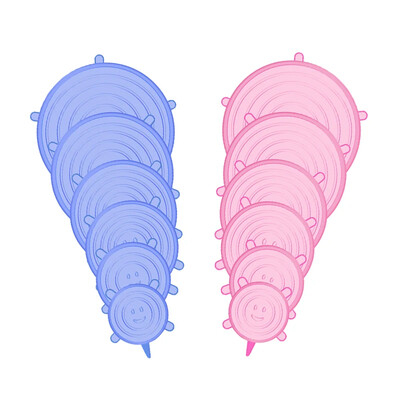12 KOM Prilagodljivi silikonski poklopci Okrugli kvadratni poklopci Silikonski poklopci za hranu Univerzalno posuđe Rastezljivi poklopci za limenke Kuhinjski pribor