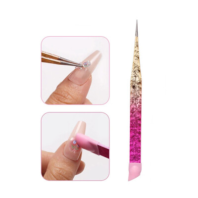 1 τεμ. Διπλής απόληξης Ανοξείδωτο ατσάλι Pusher Επιδερμίδων Dead Skin Push Remover for Pedicure Nail Art Cleaner Care Tool