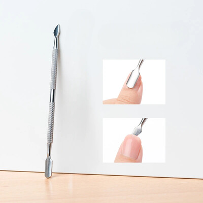 1 τεμ. Διπλής απόληξης Ανοξείδωτο ατσάλι Pusher Επιδερμίδων Dead Skin Push Remover for Pedicure Nail Art Cleaner Care Tool