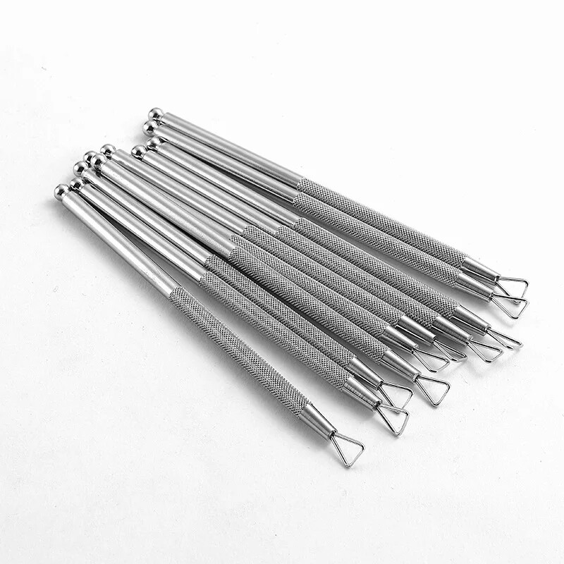 1 τεμ. Διπλής απόληξης Ανοξείδωτο ατσάλι Pusher Επιδερμίδων Dead Skin Push Remover for Pedicure Nail Art Cleaner Care Tool