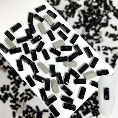 50 kom/vreći Ukrasi s crnim dijamantom u obliku konjskog oka Kristalni nokti s ravnim stražnjim dijamantima 3D ukrasi za nokte bez vruće popravke DIY