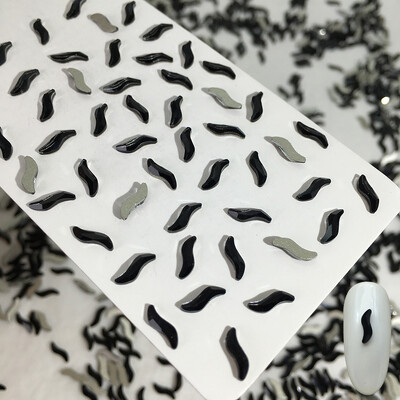 50 kom/vreći Ukrasi s crnim dijamantom u obliku konjskog oka Kristalni nokti s ravnim stražnjim dijamantima 3D ukrasi za nokte bez vruće popravke DIY