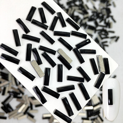 50 kom/vreći Ukrasi s crnim dijamantom u obliku konjskog oka Kristalni nokti s ravnim stražnjim dijamantima 3D ukrasi za nokte bez vruće popravke DIY