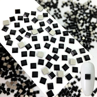 50 kom/vreći Ukrasi s crnim dijamantom u obliku konjskog oka Kristalni nokti s ravnim stražnjim dijamantima 3D ukrasi za nokte bez vruće popravke DIY