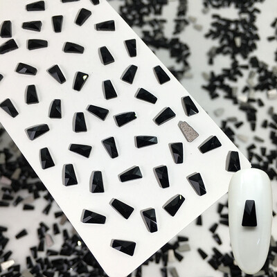 50 kom/vreći Ukrasi s crnim dijamantom u obliku konjskog oka Kristalni nokti s ravnim stražnjim dijamantima 3D ukrasi za nokte bez vruće popravke DIY