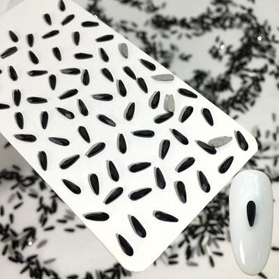 50 kom/vreći Ukrasi s crnim dijamantom u obliku konjskog oka Kristalni nokti s ravnim stražnjim dijamantima 3D ukrasi za nokte bez vruće popravke DIY