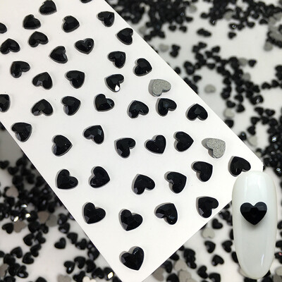 50 kom/vreći Ukrasi s crnim dijamantom u obliku konjskog oka Kristalni nokti s ravnim stražnjim dijamantima 3D ukrasi za nokte bez vruće popravke DIY