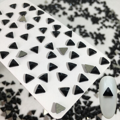 50 kom/vreći Ukrasi s crnim dijamantom u obliku konjskog oka Kristalni nokti s ravnim stražnjim dijamantima 3D ukrasi za nokte bez vruće popravke DIY